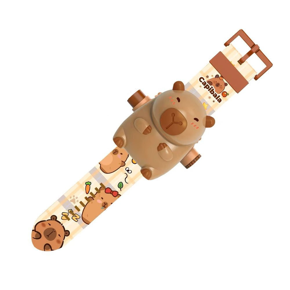 Reloj proyector Capibara | 24 Imágenes 3D + Correa Ajustable