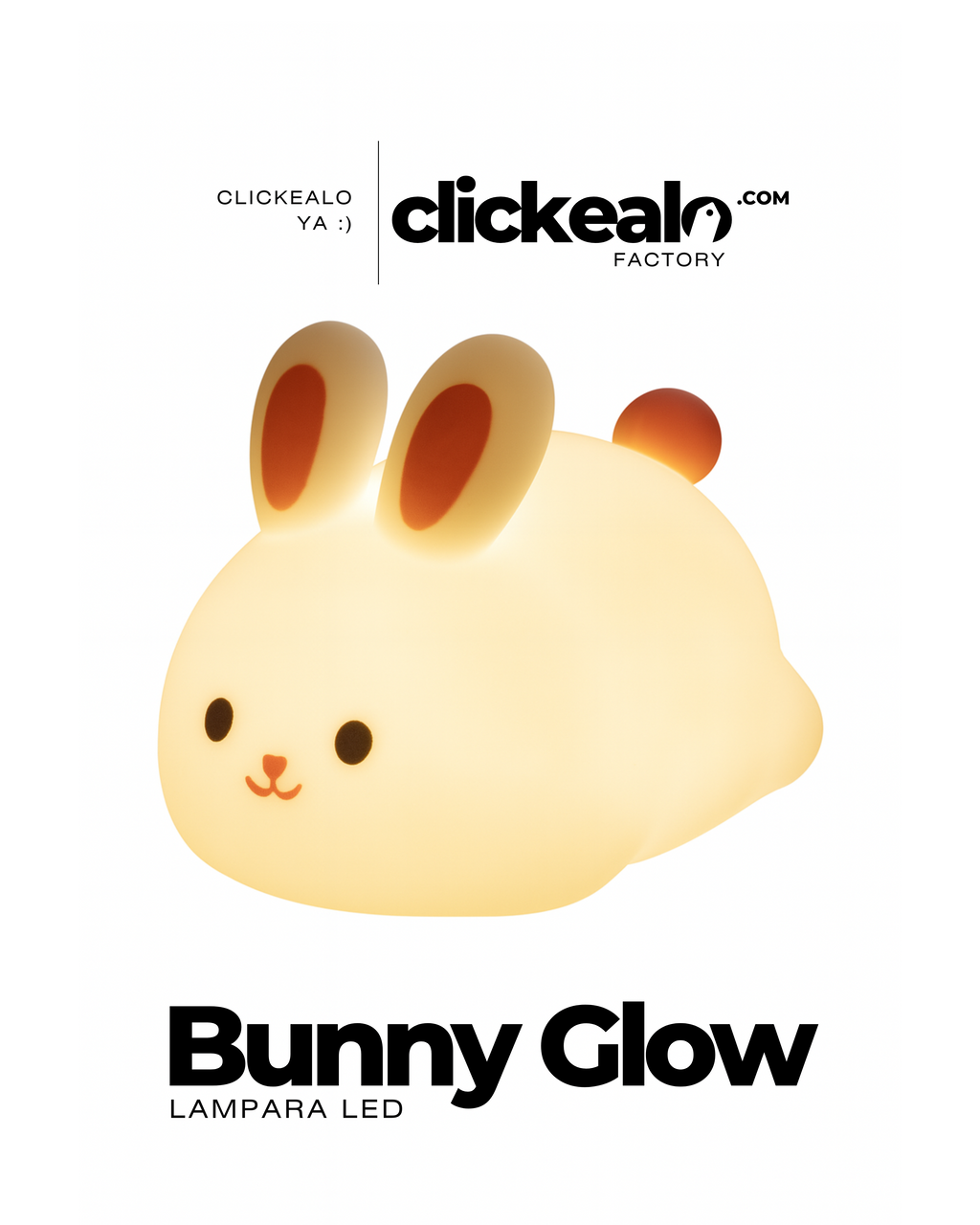 Bunny Glow™ – Lámpara de Silicona Recargable con Luz LED Suave