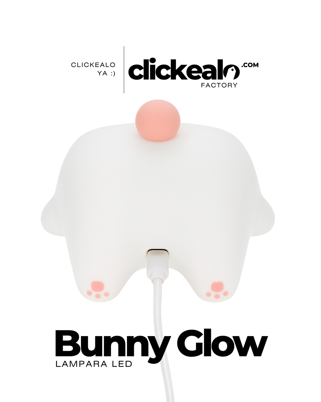 Bunny Glow™ – Lámpara de Silicona Recargable con Luz LED Suave