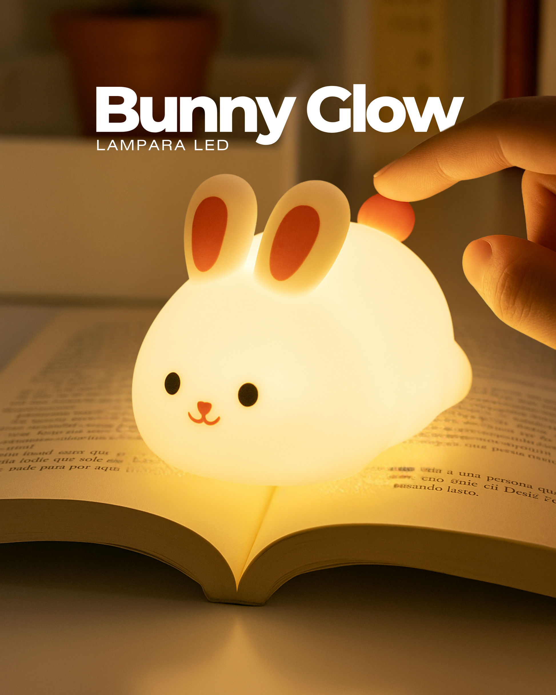 Bunny Glow™ – Lámpara de Silicona Recargable con Luz LED Suave